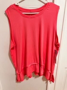 NWT "Just Be..." Coral Ribbed Sleeveless Layered Tank Top size M